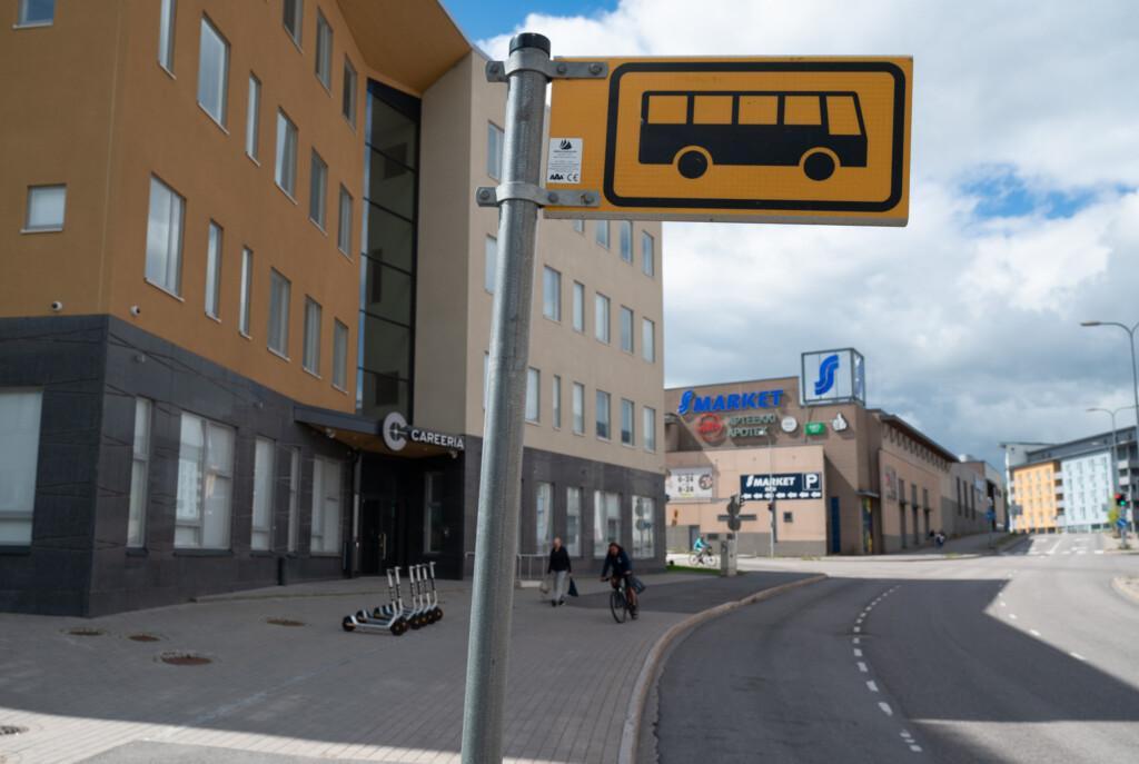 Busshållplats i Näse i Borgå.