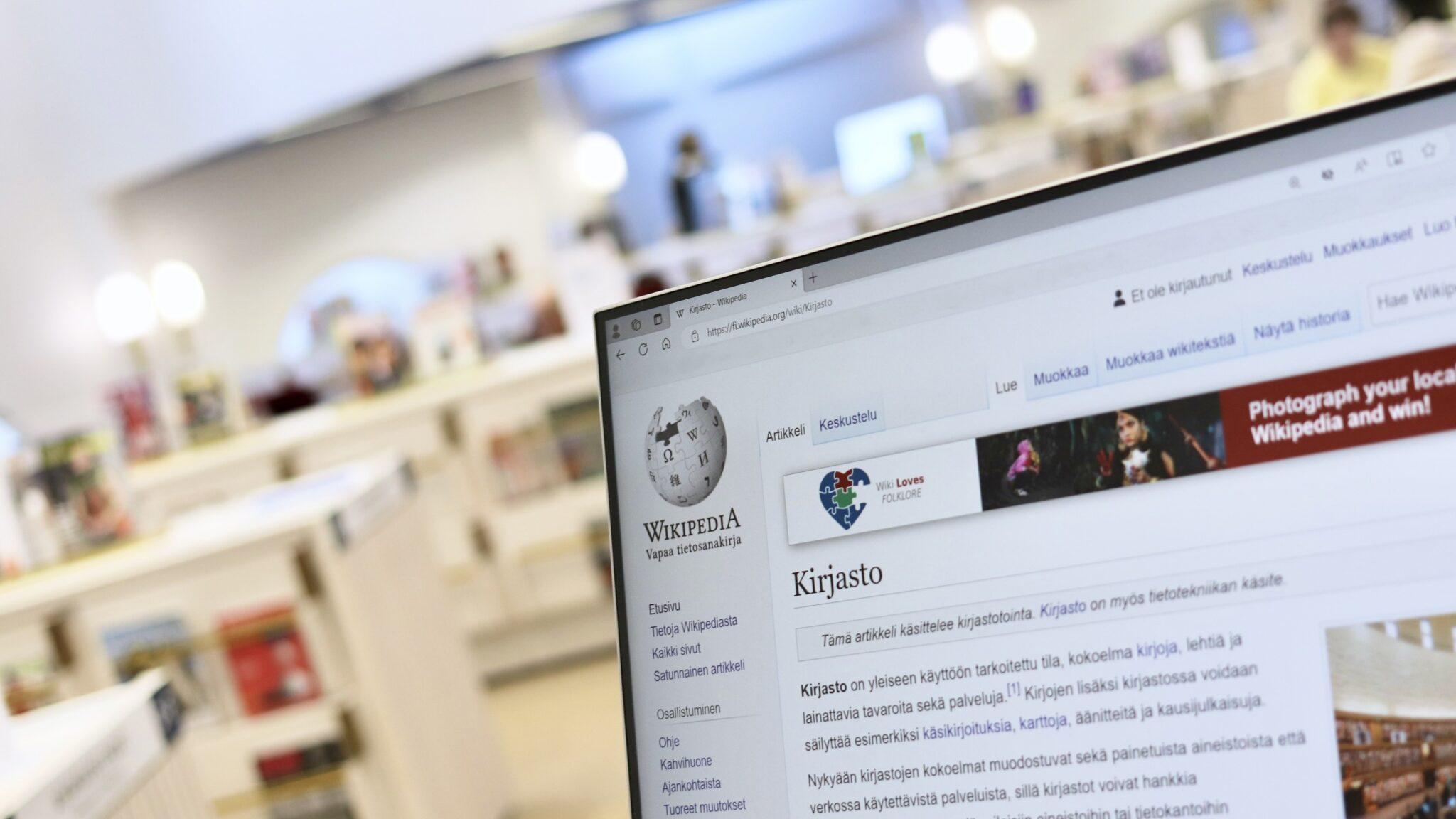 Wikipedian sivusto avoinna tietokoneella